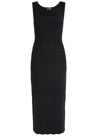 Emporio Armani Textured-knit Midi Dress - Black - 42 (UK10 / S)