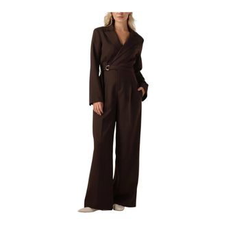 Notre-V Jumpsuits & Playsuits, Dames, Bruin, S, Wol, Veelzijdige Bruine Jumpsuit voor Herfst/Winter