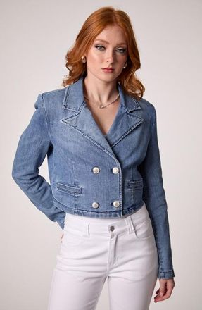 Blue Revival Olivia Cropped Recycled Blazer in Medium Tel Aviv at Nordstrom, Size X-Small