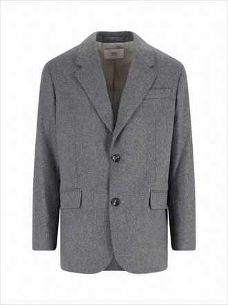 Ami Tailored Wool Blazer With Notch Lapel