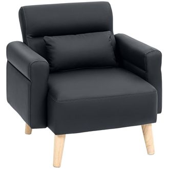 HOMCOM Butaca de sal&oacute;n 77x78x78 cm negro
