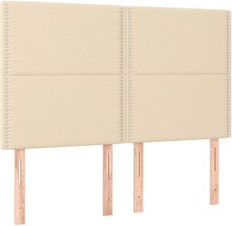 vidaXL Cabeceros 4 Unidades Tela Color Crema 72x5x78/88 Cm Vidaxl