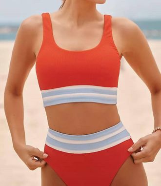 Beach Riot Kaida Bikini Top In Coastal Dunes Colorblock