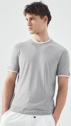 Brunello Cucinelli Gray Silk Mens T-Shirt