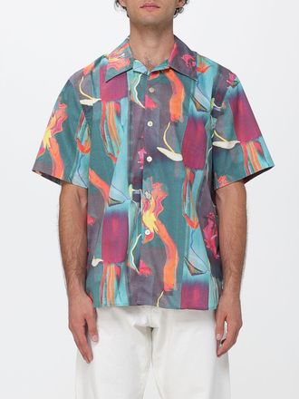 Paul Smith Camicia a maniche corte in cotone organico con collo cubano