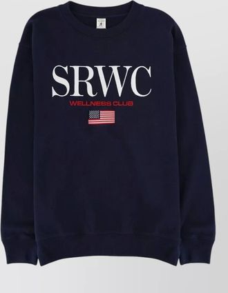 Sporty & Rich crew neck sweatshirt embroidery graphic logo