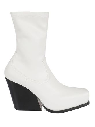 Stella McCartney White Cowboy Ankle Boots