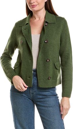 Fort&eacute; Cashmere Double Breasted Wool & Cashmere-Blend Cardigan