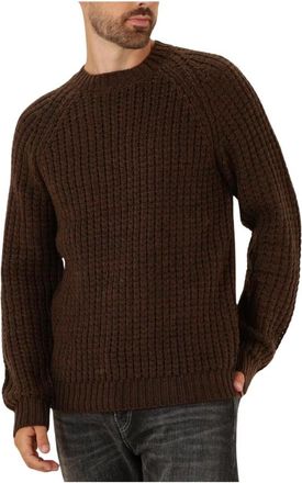 Anerkjendt Aksune Structure Knit - Heren - Ronde hals truien - Bruin - M - Truien & Vesten