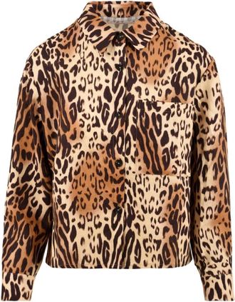 Notshy Bruine Bloemenshirt voor Vrouwen - Dames - Overhemden - Veelkleurig - L - Overhemden