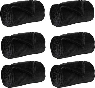 vidaXL Mantitas De Sof&aacute; 6 Uds. Negro 240 X 270 Cm 10.11 Kg Lana Vidaxl