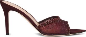 Gianvito Rossi Rode Su&egrave;de Stof Schoenen Samenstelling - Dames - Muiltjes - Rood - 38 1/2 EU - Su&egrave;de - Schoenen