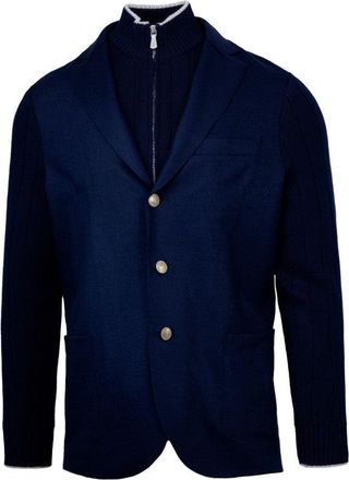 Eleventy Blue Jacket With Bib Detail