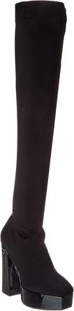 Jimmy Choo London Giome 140 Knit & Patent Platform Over-The-Knee Boot