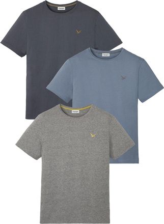 Bonprix T-Shirt BONPRIX, Herren, Gr. 60/62 (XXL), blau (nachtblau, rauchblau, grau meliert), Obermaterial: 70% Baumwolle, 30% Viskose, regular fit, Shirts T-S