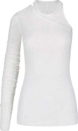 Rick Owens Top Asimmetrico In Viscosa E Seta