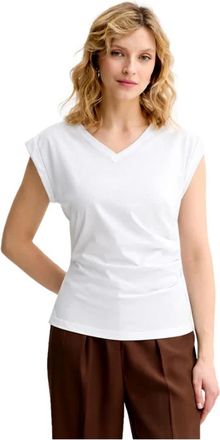 HUGO BOSS Evka 50557376 T-shirt - Dames - T-shirts - Wit - L - Katoen - Tops