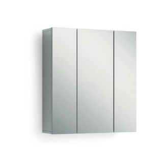 Dmora Mueble Colgante Argel, Espejo Incluido, Hecho En Italia, 17x70h Cm Blanco Brillante