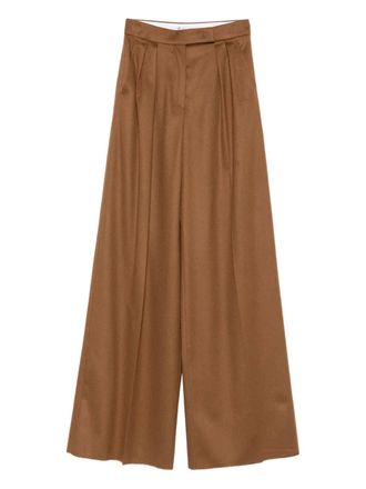 Max Mara Borneo pleated trousers - women - Camel Hair - 42 - Brown