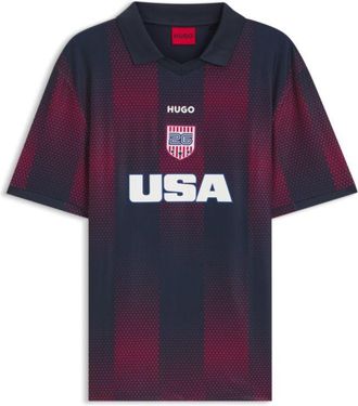 HUGO BOSS Relaxed-fit soccer T-shirt with nation detailing