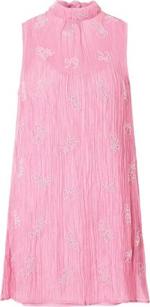 Staud Staud Womens Albee Beaded Tie-Neck Mini Dress, Flirt