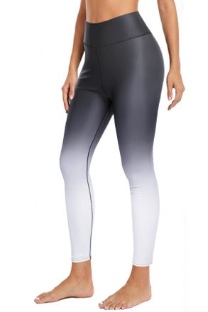 Holipick Womens Swim Pants UPF 50+ Swim Leggings High Waisted Long Swimming Pants, Black Gradient, Medium