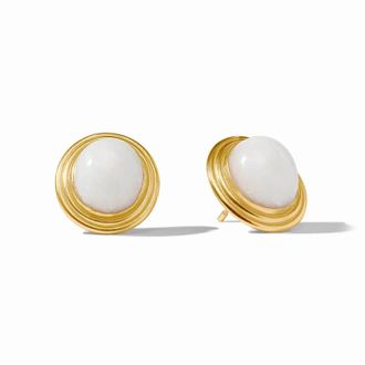 Julie Vos Womens Portofino Stone Stud Earring In White Jade