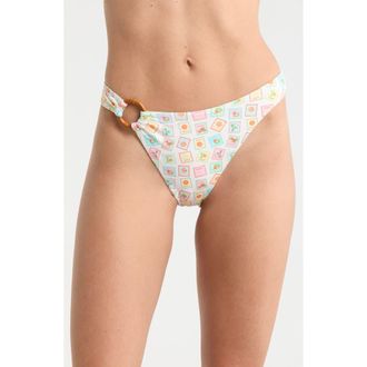 Dippin' Daisy's Swimwear Dive in High Waist Bikini Bottoms in Collecting Stamps at Nordstrom Rack, Size X-Large