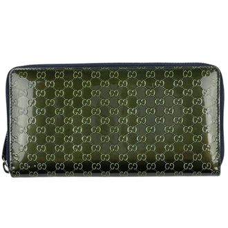 Gucci Green Patent Leather Long Wallet (Bi-Fold) (Pre-Owned)