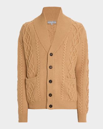 Bergdorf Goodman Men & apos;s Cable Knit Shawl Cardigan
