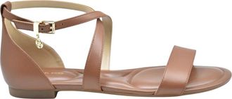 Michael Kors Alexa Flex Flat Sandal - Dames - Sandalen - Bruin - 39 EU - Leer - Schoenen