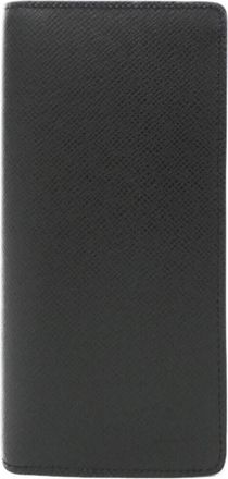 Louis Vuitton Black Leather Long Wallet (Bi-Fold) (Pre-Owned)