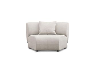 Castlery Auburn Curve Wedge Sofa Customized, Cream Performance Fleece, Spill Resistant, Modular for Sofas, Castlery