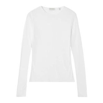Dagmar Zachte Top met Lange Mouwen - Dames - Longsleeves - Wit - XS - Katoen - Tops
