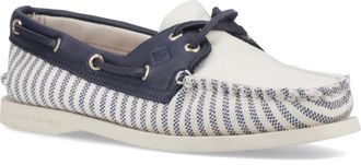 Sperry Top-Sider Authentiek Origineel Textiel Dames Witte/Navy Standaard Bootschoenen