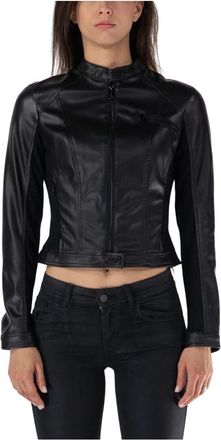 Guess Eco Leren Jas - Dames - Zomerjassen - Zwart - L - Leer - Jassen
