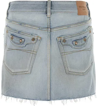 Balenciaga Womens City Mini Skirt Blue Tbp Finissage Dol