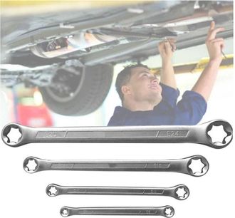 Trade Shop Trade Shop - Set Chiavi Combinate Doppia Testa Torx Femmina 4pz Misure Da E6-e24 Dritte 01004