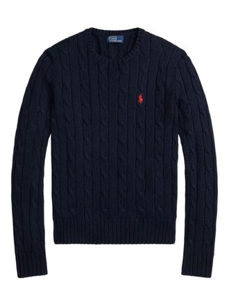 Polo Ralph Lauren Cable-Knit Slim Fit Cotton Crewneck Jumper