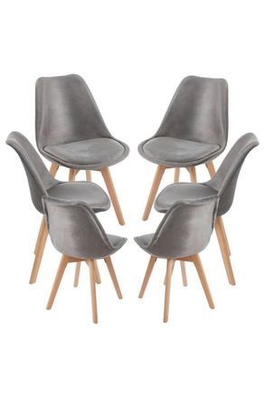 Regalos Miguel Regalos Miguel - Packs Sillas Comedor - Pack 6 Sillas Synk Terciopelo - Gris Oscuro