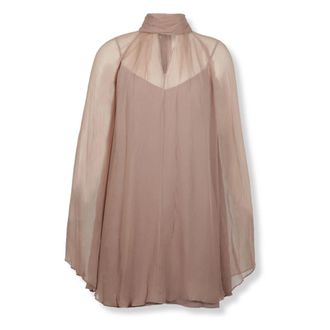 Staud Staud, Overhemden, Dames, Beige, M, Polyester, Esther Mini Dress