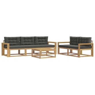 vidaXL Conjunto De Sof&aacute;s De Exterior 6 Pcs Blanco Y Antracita Vidaxl