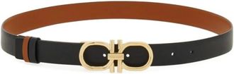 Ferragamo Belts, female, Black, Size: 100 CM Gancini Leather Belt