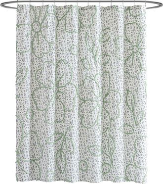 Peri Home Blueberry Chenille Shower Curtain in Blueberry/Green at Nordstrom