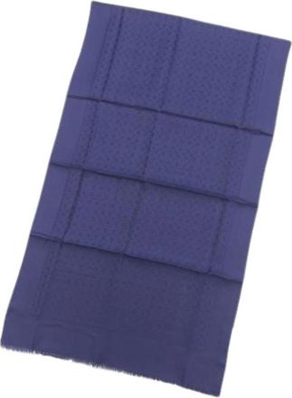 Ferragamo Pre-owned Scarf - Dames - Vintage Accessoires - Blauw - ONE Size - Wol - Vintage