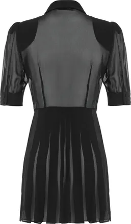 Alessandra Rich Womens Black Mini Chemise Dress Silk