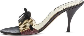 Saint Laurent Sandali con effetto serpente - Marrone