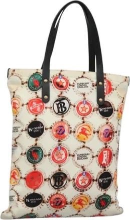 Burberry Pre-owned Tote Bags, female, White, Size: ONE SIZE Pre-owned Vintage Nylon Tote Bag