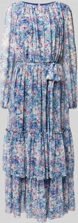 Swing Abendkleid mit Volants in Marine, Gr&ouml;&szlig;e 36