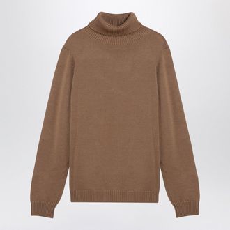 Roberto Collina Camel Merino Wool Turtleneck Pullover